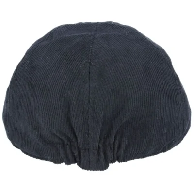 Corduroy Duckbill Flat Six Panel Cap - Black