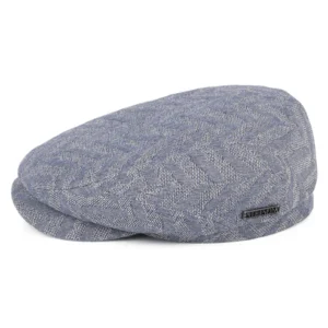 Driver Herringbone Jacquard Flat Cap - Light Blue