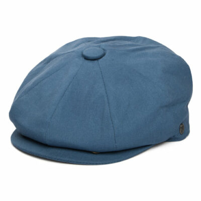 Linen Newsboy Cap - Slate Blue