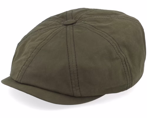 Hatteras Waxed Cotton Dark Green Newsboy Cap
