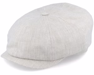 Alan Linen Natural Newsboy Cap