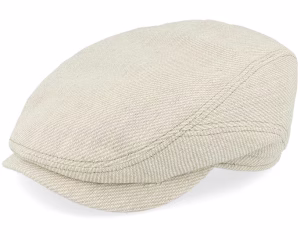 Driver Cap CottonLin Twill BeigeOff White Flat Cap
