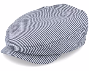 Lucas Candy Stripe Indigo Flat Cap