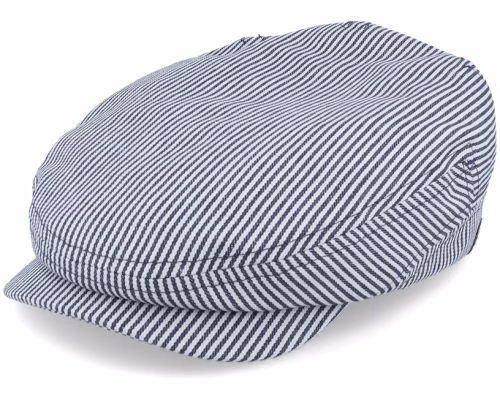 Lucas Candy Stripe Indigo Flat Cap