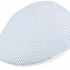 Country Cotton Blue Stripe Flat Cap