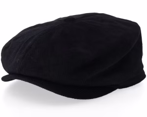 Brood Baggy Black Corduroy Newsboy Cap