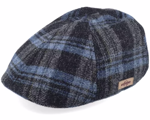 Texas Shadow Plaid Blue Flat cap