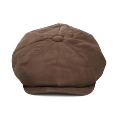 Suede Newsboy Cap - Dark Brown