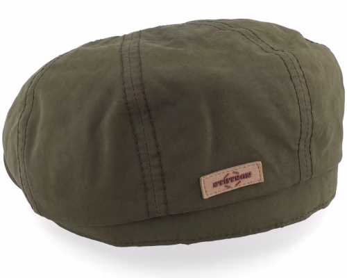 Hatteras Waxed Cotton Dark Green Newsboy Cap