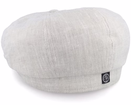 Alan Linen Natural Newsboy Cap