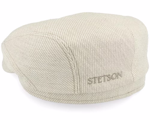 Driver Cap CottonLin Twill BeigeOff White Flat Cap