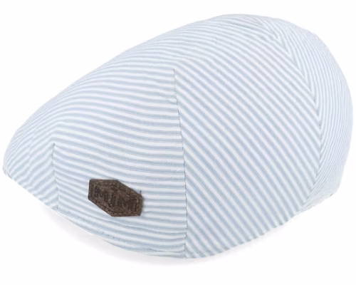 Country Cotton Blue Stripe Flat Cap