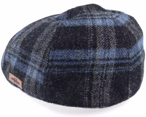 Texas Shadow Plaid Blue Flat cap
