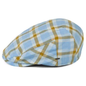 Helmer Plaid Flat Cap - Light Blue