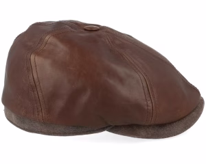 6-panel Cap GoatPigskin Brown Newsboy Cap