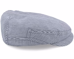 Lucas Candy Stripe Indigo Flat Cap