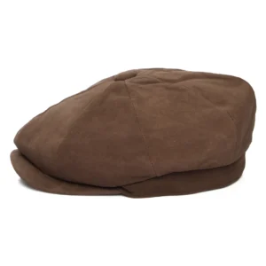 Suede Newsboy Cap - Dark Brown