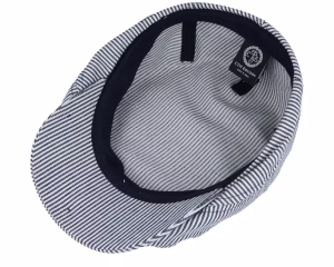 Lucas Candy Stripe Indigo Flat Cap