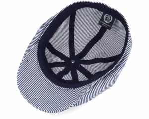 Alan Candy Stripe Indigo Flat Cap