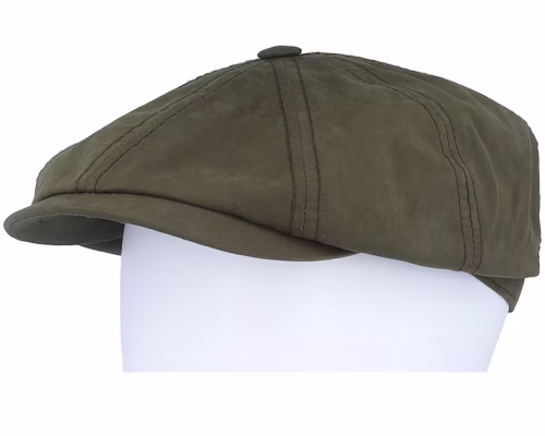 Hatteras Waxed Cotton Dark Green Newsboy Cap
