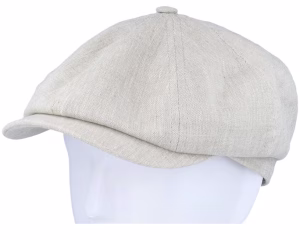 Alan Linen Natural Newsboy Cap