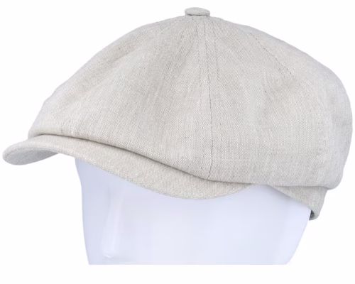 Alan Linen Natural Newsboy Cap