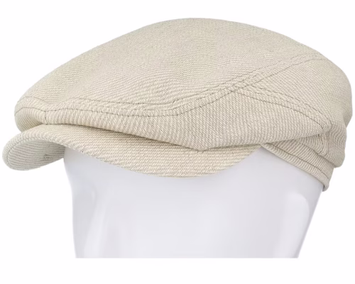 Driver Cap CottonLin Twill BeigeOff White Flat Cap