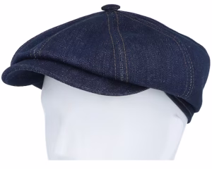 Hatteras Denim Sustainable Dark Denim Newsboy Cap