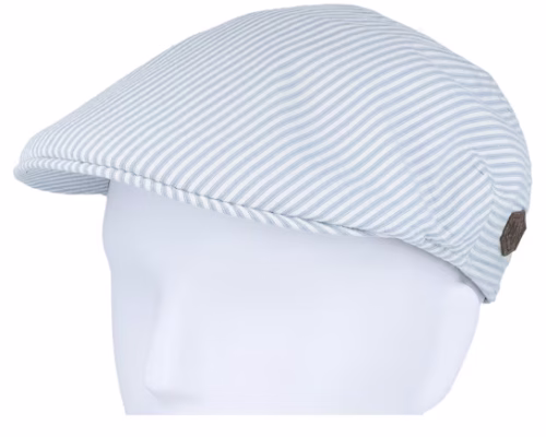 Country Cotton Blue Stripe Flat Cap
