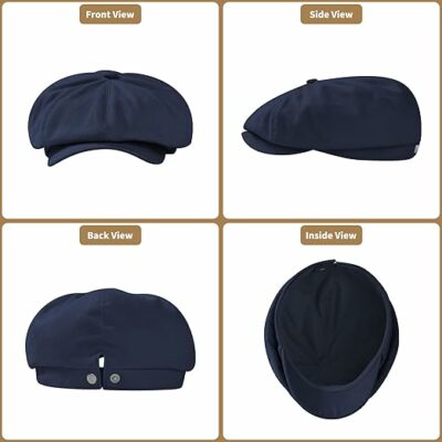 100% Cotton Irish Flat Cap - Navy
