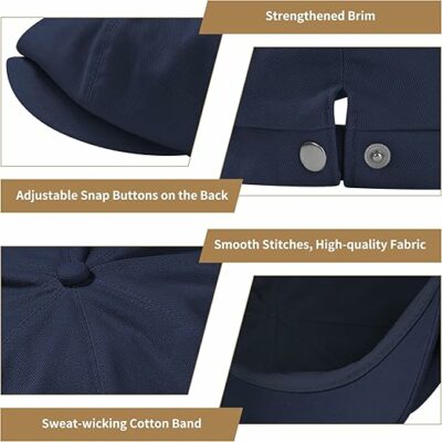 100% Cotton Irish Flat Cap - Navy