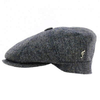 Blue Wool 8-Panel Newsboy Cap