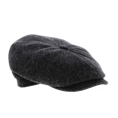 Blue Wool 8-Panel Newsboy Cap