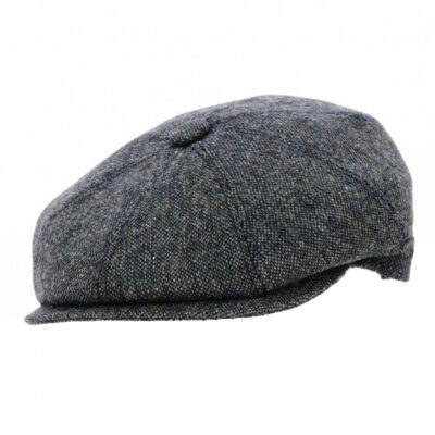 Blue Wool 8-Panel Newsboy Cap
