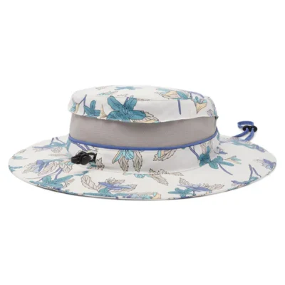 Bora Bora Printed Tiger Lilies Boonie Hat - White-Multi
