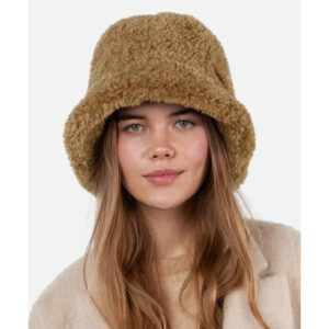 Brown Faux Fur Women's Bucket Hat