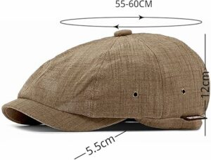 Cotton 8-Panel Newsboy Cap for Men