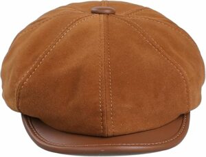 Genuine Leather Newsboy Caps for Men