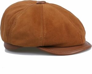 Genuine Leather Newsboy Caps for Men