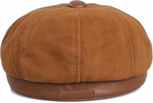 Genuine Leather Newsboy Caps for Men
