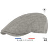 Grey Linen Flat Cap