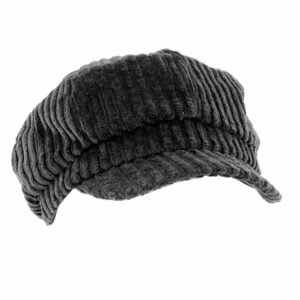 Kelsey Chunky Cord Bakerboy Cap - Black
