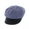 Ladies Harris Tweed & Wax Brim Bakerboy Cap Purple