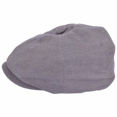 Linen Newsboy Cap - Grey