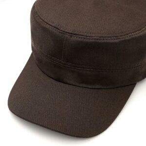 Men Military Style Army Cap - Brown