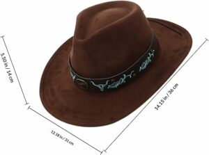 Men Women Felt Suede Wide Brim Cowboy Hat