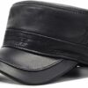 Men's Leather Military Style Army Cap