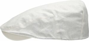 Men's Summer Linen Flat Cap - White