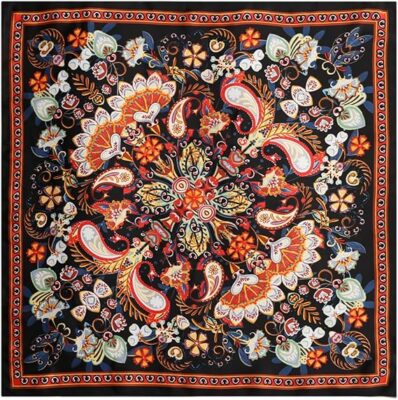 Paisley Satin Head Scarf Bandana for Women Men