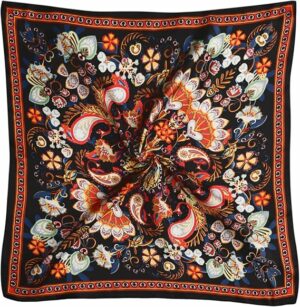 Paisley Satin Head Scarf Bandana for Women Men